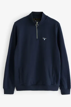 Barbour Navy Beckhill Quarter Zip 100% Cotton Sweatshirt S