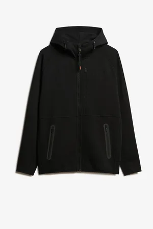 Superdry Black Tech Logo Loose Fit Zip Hoodie M