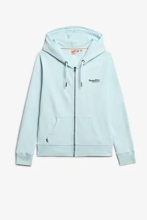 Superdry Winter Sky Blue Essential Logo Zip Hoodie AU 12