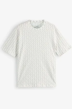 Armani Exchange All Over Logo White 100% Cotton T-Shirt L