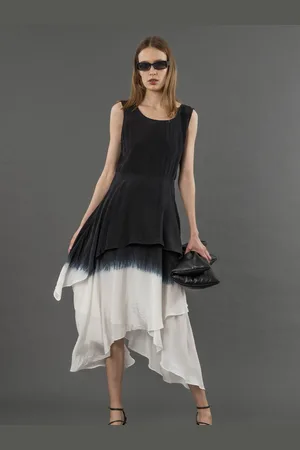 Religion Serpentine Assymetric Dress In Dip Dye AU 16