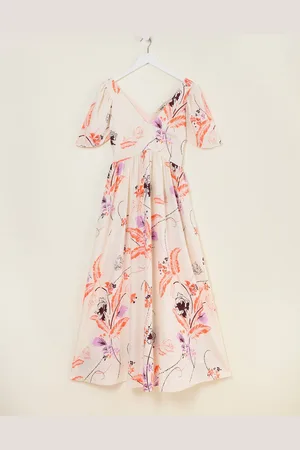 Fat Face FatFace Marlowe Gathered Sleeve Printed Dress 16short