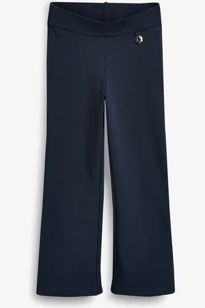 Next Navy Blue Regular Length Pull-On Cotton Rich Stretch Boot Cut School Trousers (3-16yrs) 12 Years (152cm)