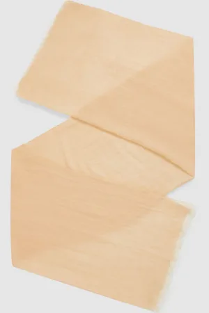 Reiss Neutral Viola Modal-Linen Scarf With Silk One