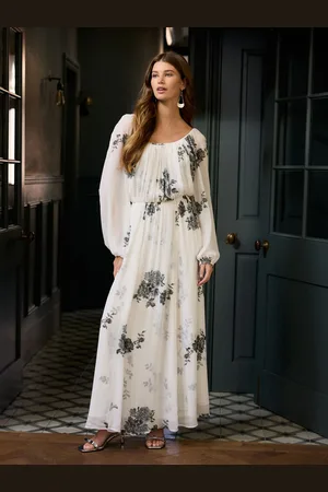 Next Long Sleeve Pleated Maxi Dress AU 10 Tall
