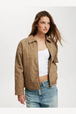Cotton On Brown River Faux Suede Jacket 2XS-XS