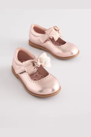 Next Bow Leather Touch Fastening Shoes AU 9 (EU 26.5)