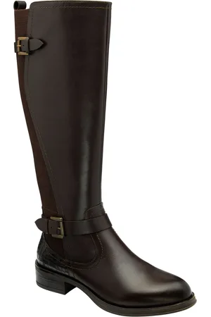 Ravel Brown Chrome Leather Knee-High Boots AU 7 (EU 38)