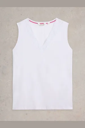 White Stuff White Ellie Lace Vest AU 14