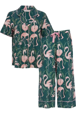 Cyberjammies Green Flamingo Print Pyjama Set AU 26