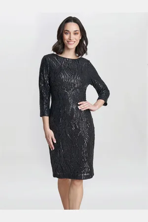Gina Bacconi Angelina Sequin Shift Dress AU 16