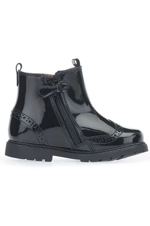 Start Rite Start-Rite Black Patent Leather Zip-Up Chelsea Boots Standard Fit AU 2.5 F (EU 35)
