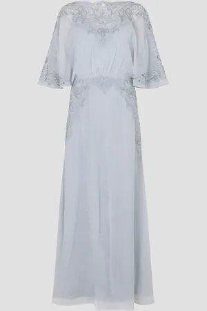 Monsoon Tatiana Angel Sleeve Embellished Maxi Dress AU 8