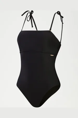 Speedo Black Womens Shaping Bandeau Swimsuit AU 18