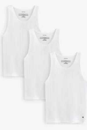 Calvin Klein White Lounge Tank Tops 3 Pack xlarge