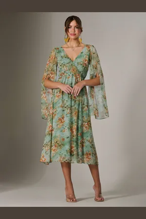 Jolie Moi Chiffon Split Sleeve Midaxi Dress AU 12