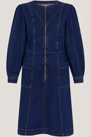 Monsoon Katlyn Zip Denim Mini Dress AU 8