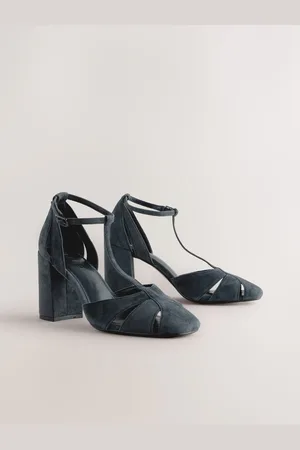 Next Forever Comfort Leather Round Toe Cut Out T-Bar Block Heel Shoes AU 7 (EU 38)