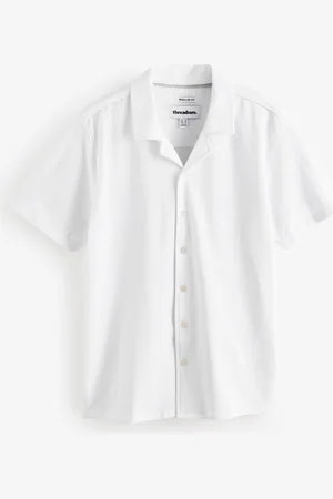 Threadbare Jersey Pique Revere Collar Short Sleeve 100% Cotton Shirt XL