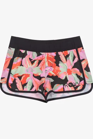 Roxy Girls Tropical Print Good Waves Only Board Shorts 140146cm