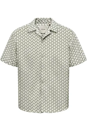 Only & Sons Short Sleeve Patterned Resort 100% Cotton Shirt small