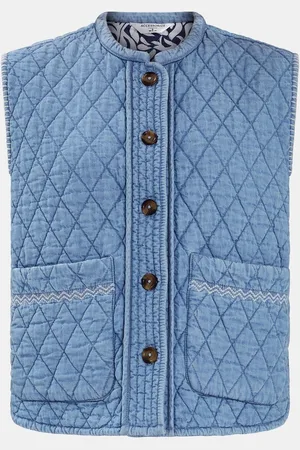 Accessorize Blue Chambray Quilted Waistcoat S