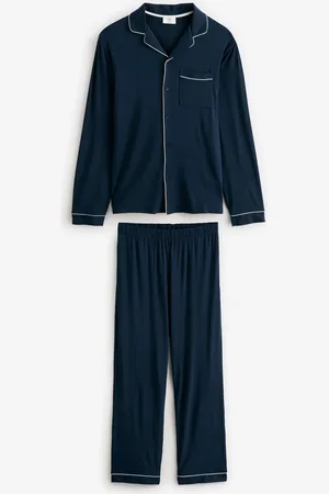 Chelsea Peers Blue TENCEL Modal Long Button Up Pyjama Set XXL