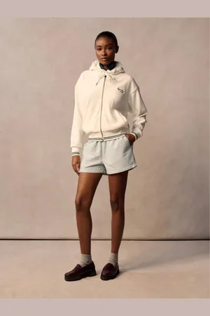 Superdry White Country Club Velour Zip Hoodie AU 12