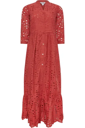 Long Tall Sally Maternity Broderie Anglaise Midi 100% Cotton Dress AU 10 Tall