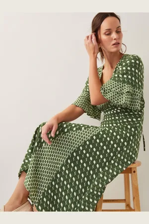 Monsoon Maren Geometric Print Midi Tea Dress AU 10