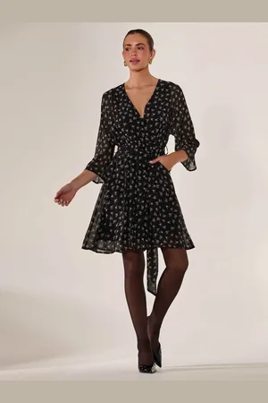 Jolie Moi Chiffon 3/4 Sleeve Mini Dress AU 16