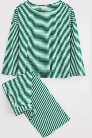 Seasalt Cornwall Green Tree Shadow Jersey Pyjamas AU 18