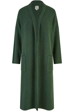 Yumi Green Knitted Maxi Cardigan With Pockets S