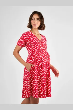 JoJo Maman Bébé Ditsy Button Through Maternity Jersey Dress L