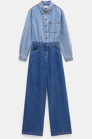 Hush Puppies Blue Two Tone Evelyn Denim Jumpsuit AU 6