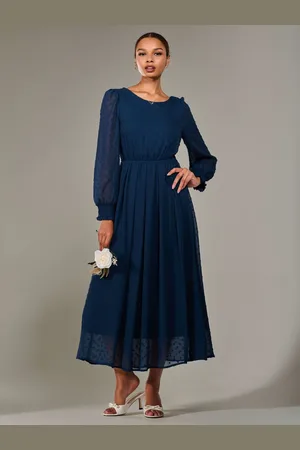 Jolie Moi Long Sleeve Chiffon Midaxi Dress 14