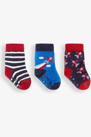 JoJo Maman Bébé Blue 3-Pack Red Arrows Socks Upto 6 Months (50