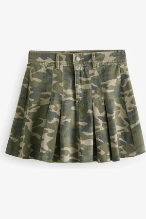 Next 100% Cotton Pleated Denim Mini Skirt AU 10 Tall