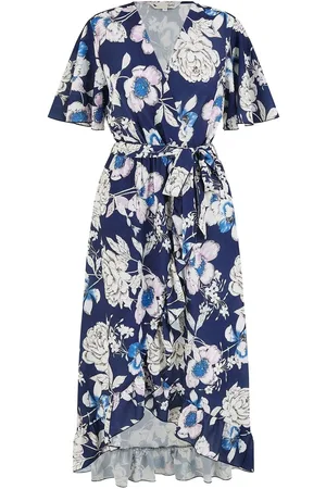 Yumi Floral Print Midi Wrap Dress AU 22