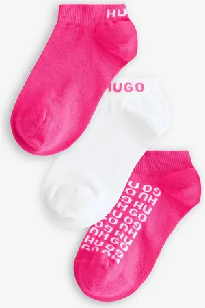 HUGO BOSS Pink Logo Ankle Socks 3 Pack S-M