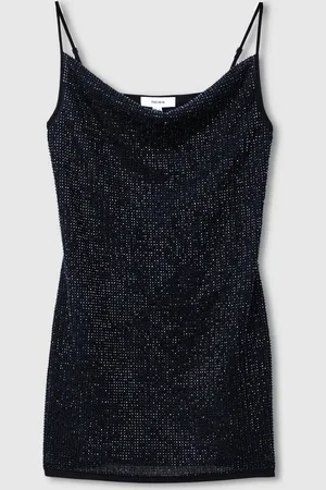 Reiss Keeva Cowl-Neck Beaded Mini Dress AU 16
