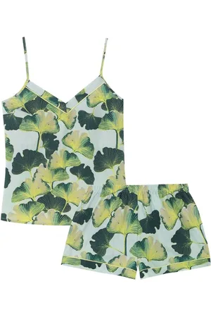 Their Nibs Green Thirties Palms Cotton Cami Short Pyjama Set XL
