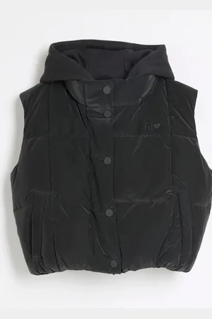 River Island Black Girls Short Gilet 11