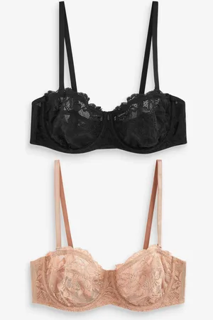 Next Black/Praline Nude Non Pad Strapless Bras 2 Pack B-E 34 D