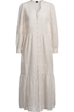 HUGO BOSS 100% Cotton Crochet Maxi Dress AU 12