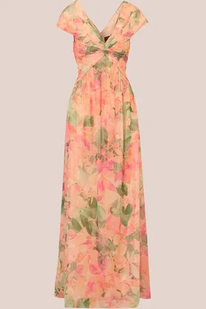 Adrianna Papell Printed Front Twist Gown AU 10