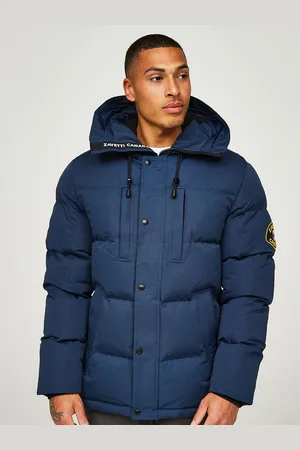 Zavetti Canada Mens Oshawa 2.0 Puffer Parka Jacket with Detachable Faux Fur XL