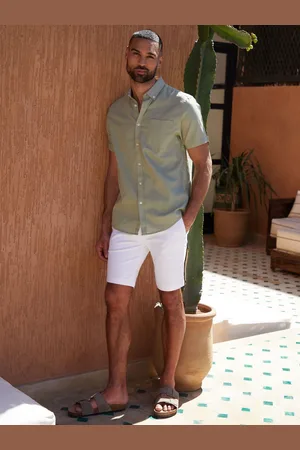 Threadbare Linen Blend Short Sleeve Shirt S