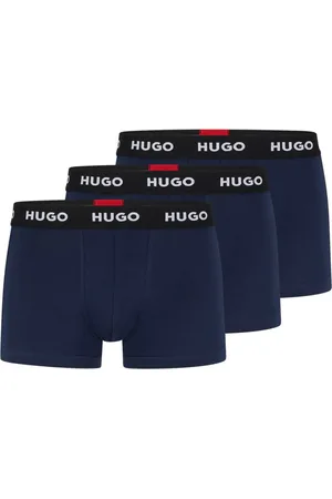 HUGO BOSS Blue Logo-Waistband Stretch Cotton Trunks 3 Pack XXL