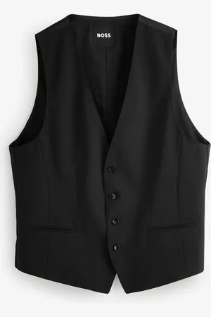 HUGO BOSS Black Slim-Fit Wool Waistcoat 40